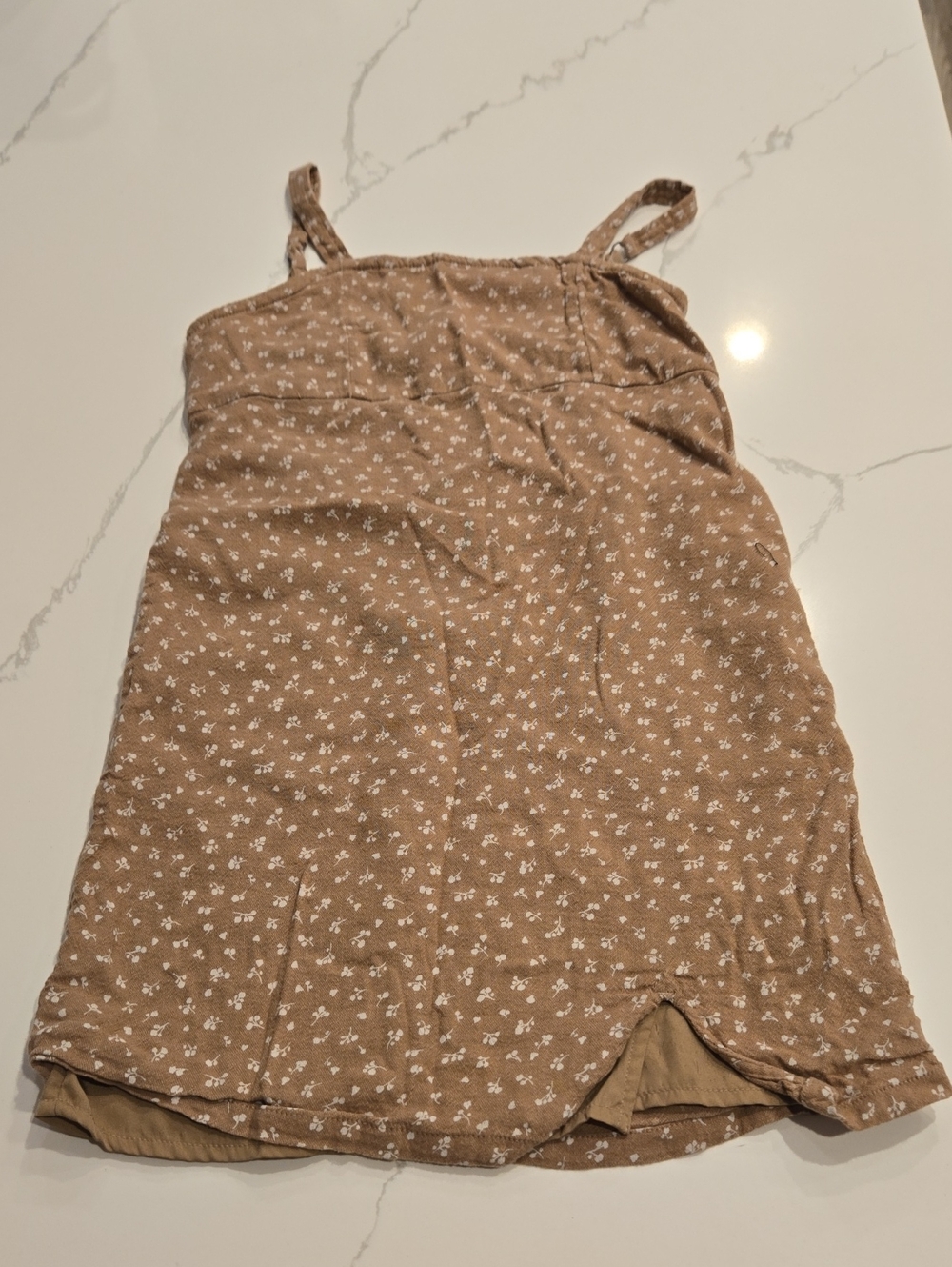 abercrombie kids tan Dress with white Floral Detail